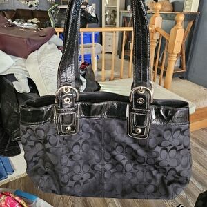 Black coach Tote Bag